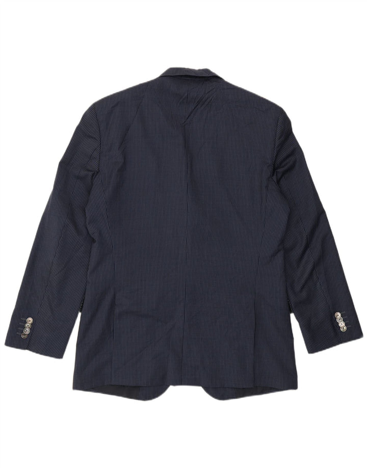 Giacca blazer da uomo a 2 bottoni Hugo Boss EU 50 grande gessato blu navy