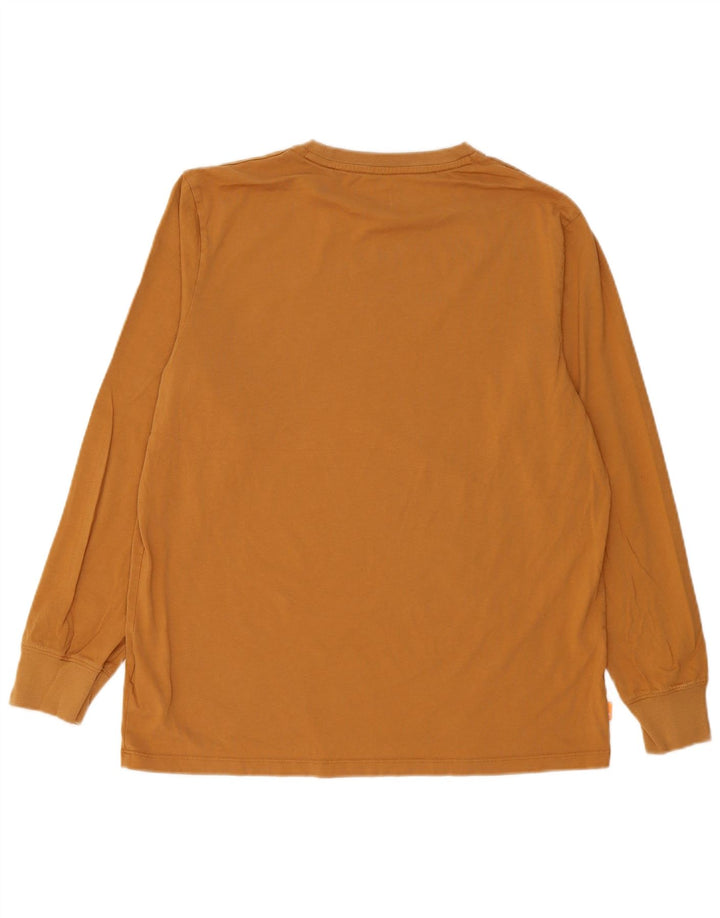 Timberland Mens Regular Fit Graphic Top Long Sleeve Large Brown Cotton