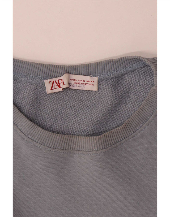 Zara Herre Sweatshirt Jumper XL Blå Bomuld