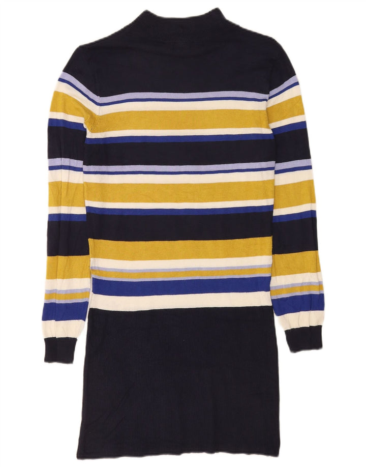 Marks & Spencer Womens Long Sleeve Jumper Dress UK 10 Small Multicoloured