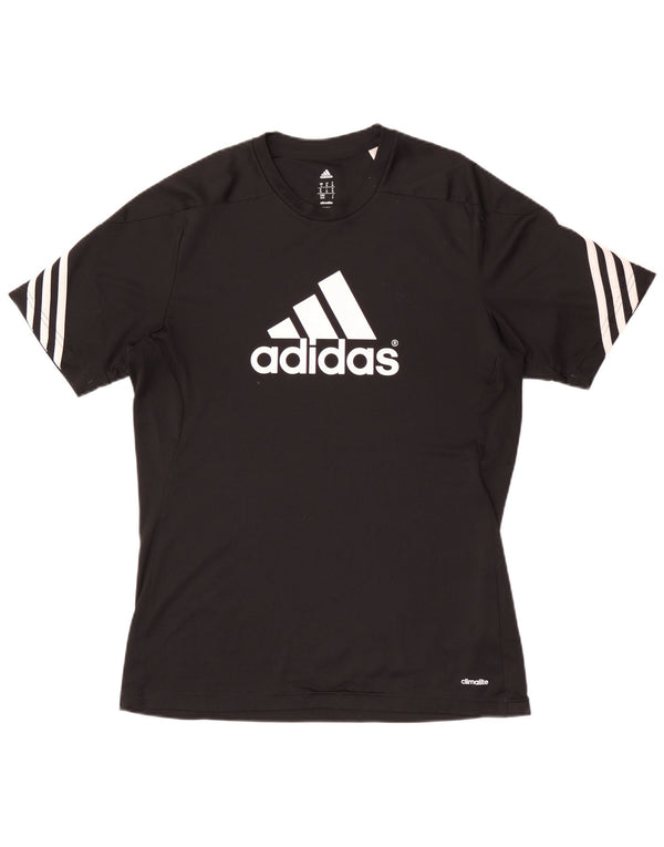 Adidas Herre Climalite Grafisk T-Shirt Top Medium Sort