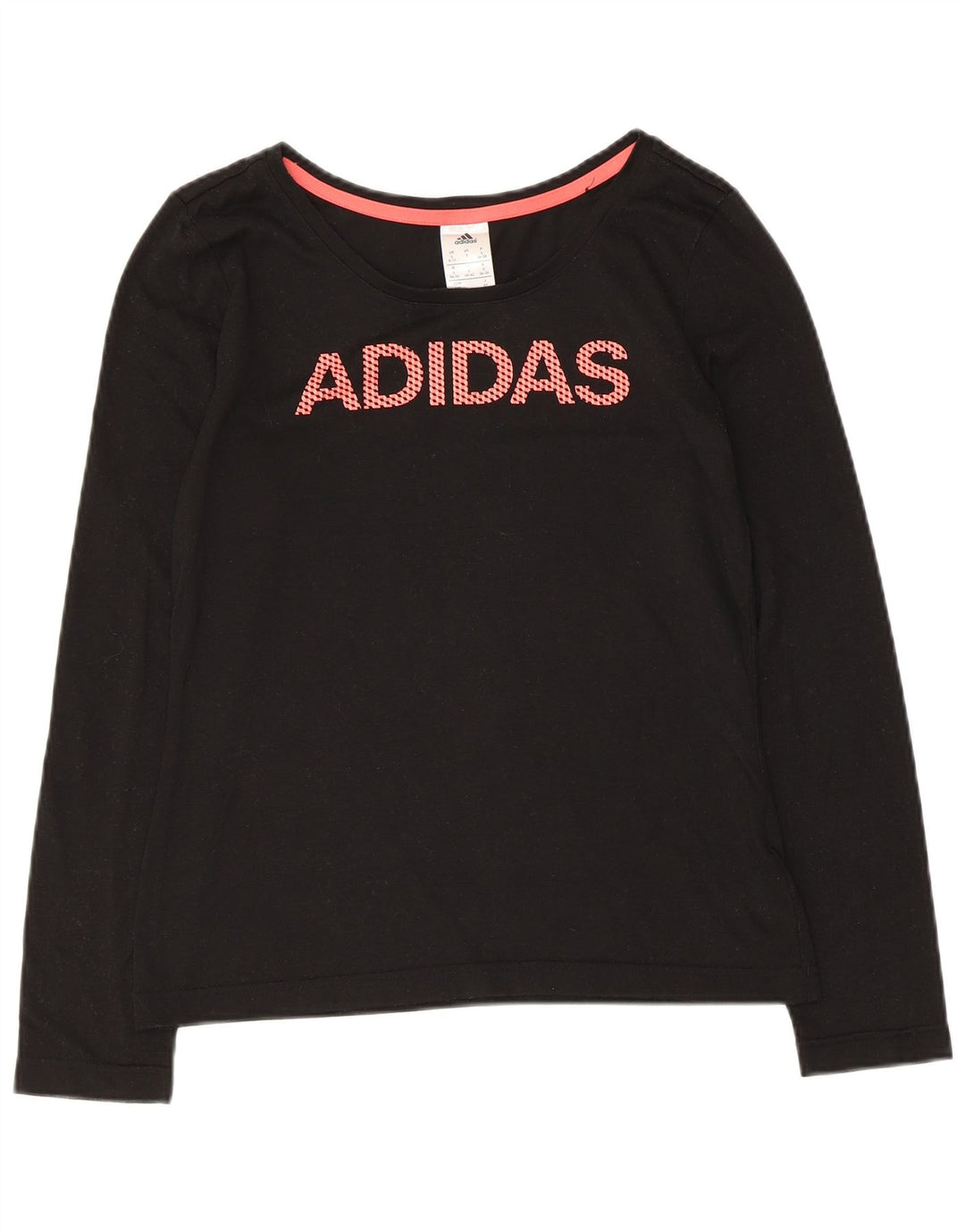 Adidas Womens Graphic Top Long Sleeve UK 8/10 Small Black