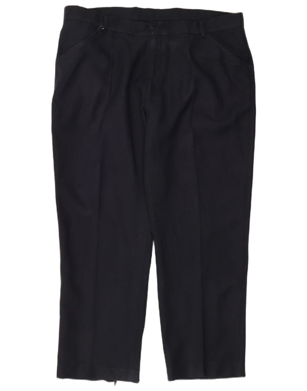 Pantaloni casual dritti da uomo Farah W42 L29 poliestere blu navy