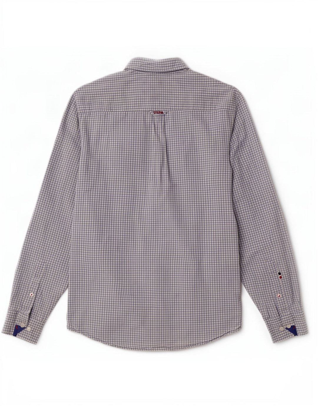 Polo Assn. Camicia da uomo in cotone a quadretti blu medio