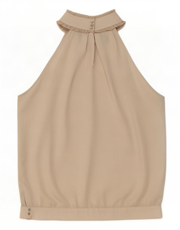 Zara Dame Halter Top UK 14 Medium Beige Polyester