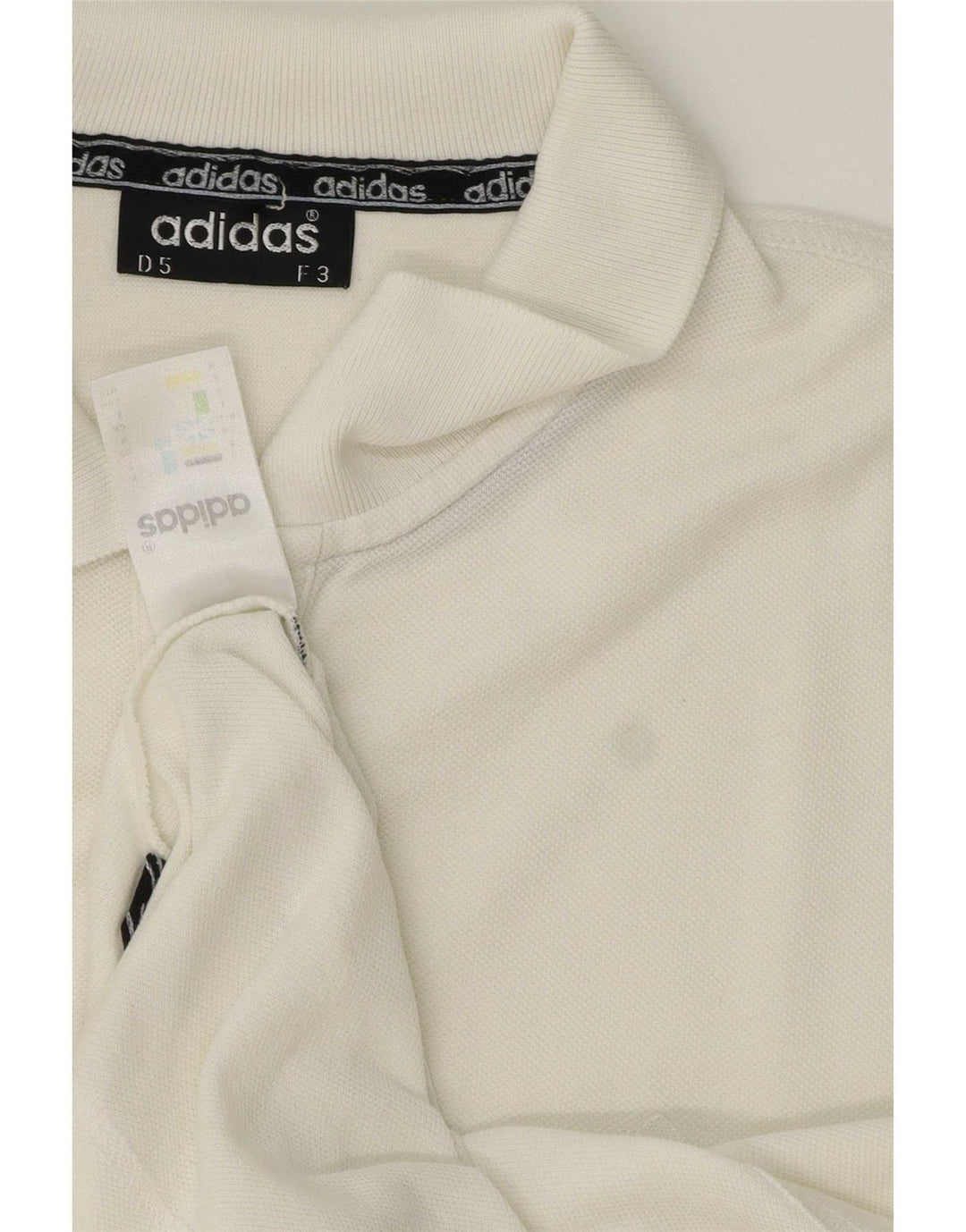 Adidas Mens Polo Shirt UK 38/40 Medium White Cotton