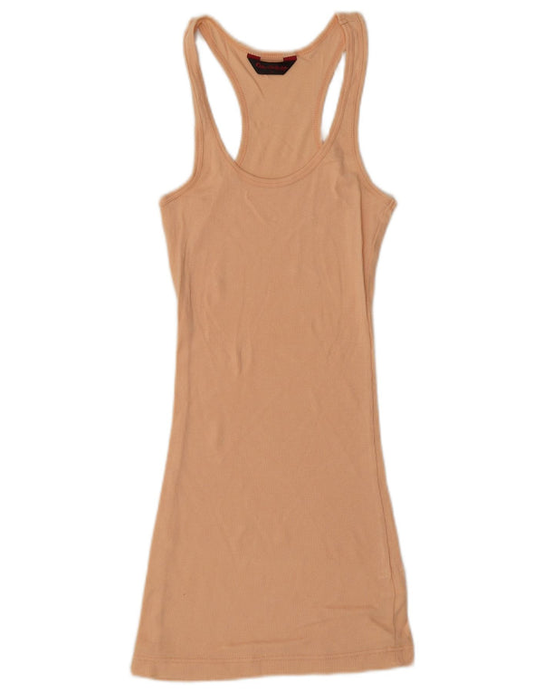 Miss Selfridge Vestido tipo camiseta sin mangas para mujer UK 8 Small Algodón beige