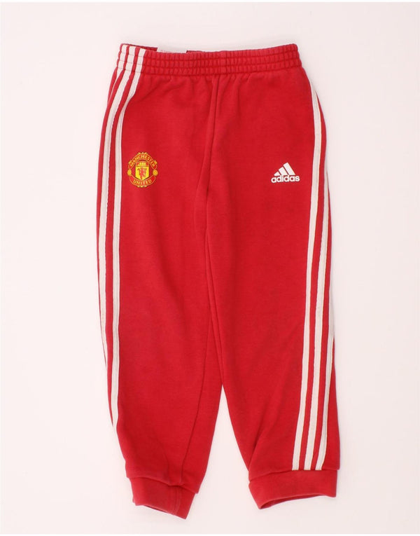 Adidas Girls Manchester United Tracksuit Trousers Joggers 3-4 Years Red