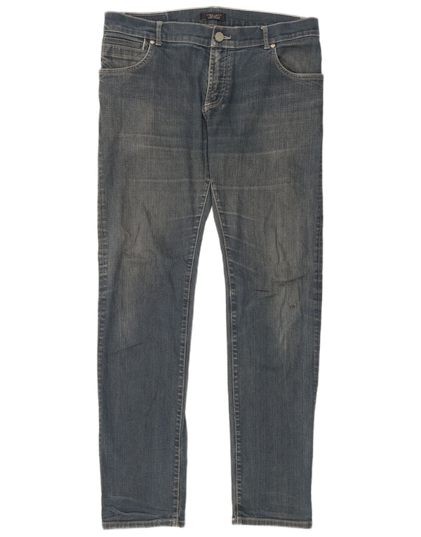 Zara Jean Slim Homme EU 46 XL W36 L32 Bleu Coton