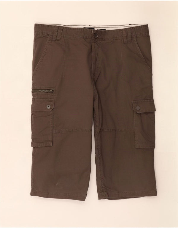 Pierre Cardin Dame Regular Fit Cargo Bermuda Shorts 2XL W38 Brun Bomuld