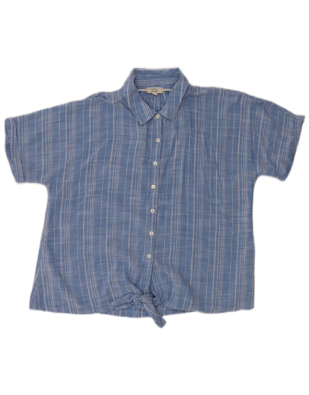 FAT FACE Womens Oversized Short Sleeve Shirt UK 10 Small Blue Striped