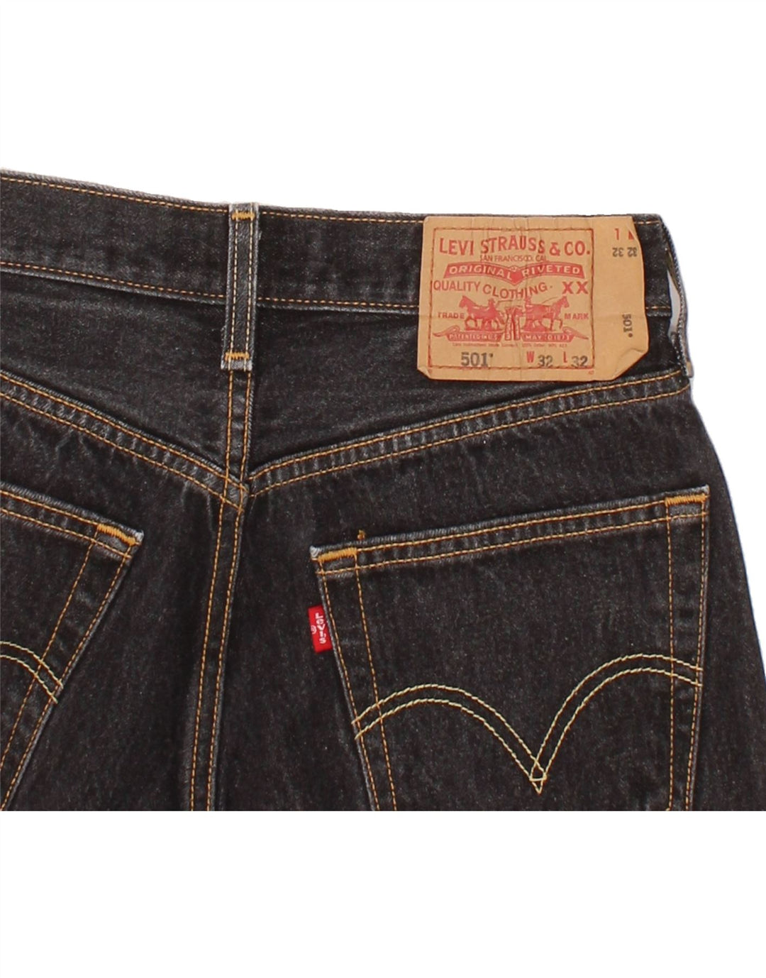 LEVI'S Pantaloncini di jeans 501 da uomo W32 cotone nero medio