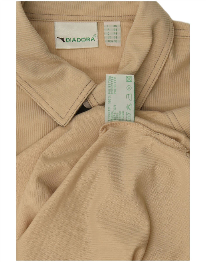 Diadora Mens Loose Fit Shirt UK 36 Small Beige Polyester