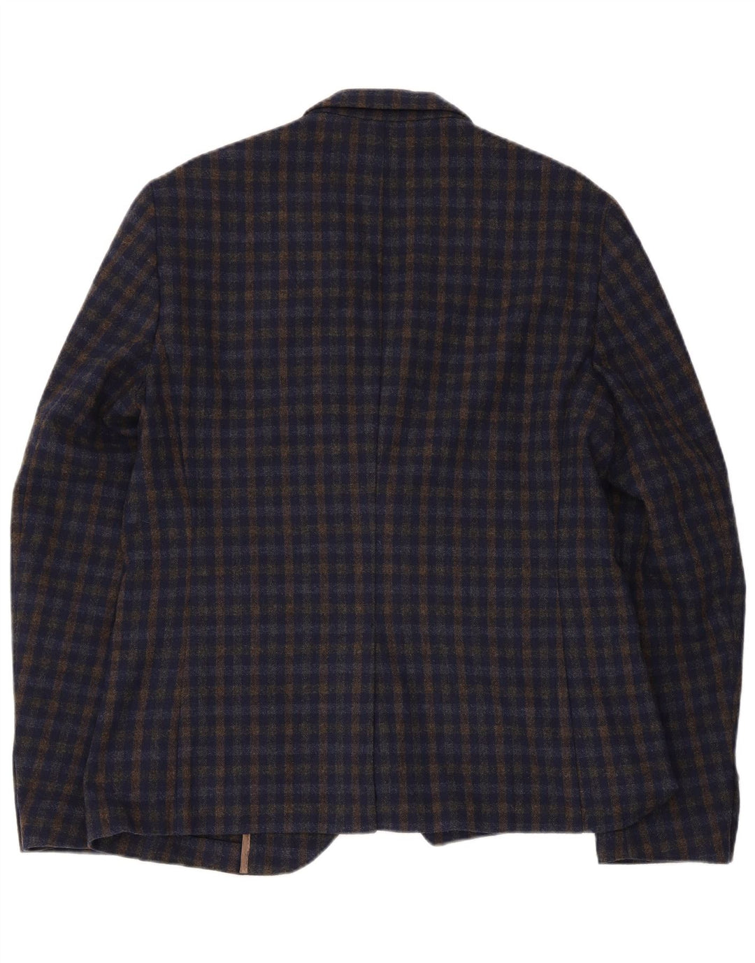 Jachetă vintage pentru bărbați, cu 2 nasturi, EU 52 XL, albastru bleumarin Gingham acrilic