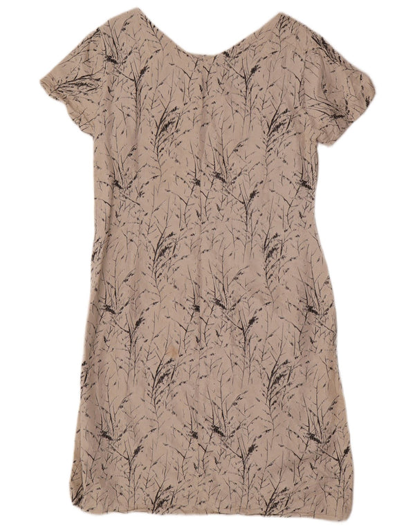 Vintage Womens Sheath Dress UK 10 Small Beige Floral