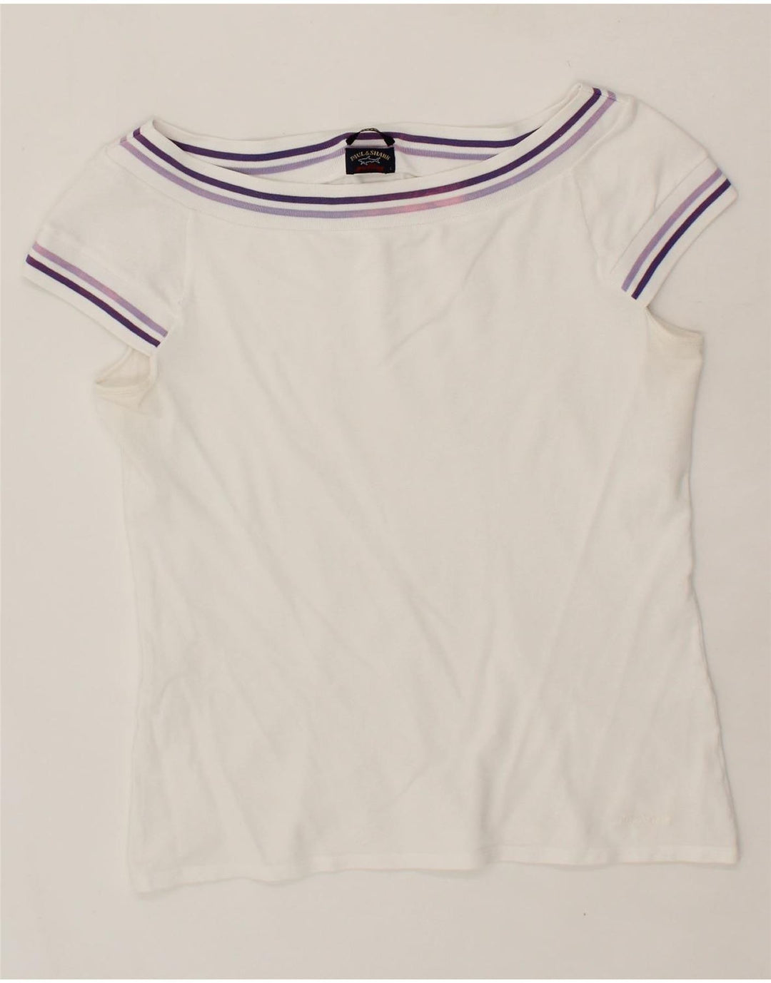 PAUL & SHARK Womens T-Shirt Top UK 14 Large White Vintage Paul & Shark and Second-Hand Paul & Shark from Messina Hembry 
