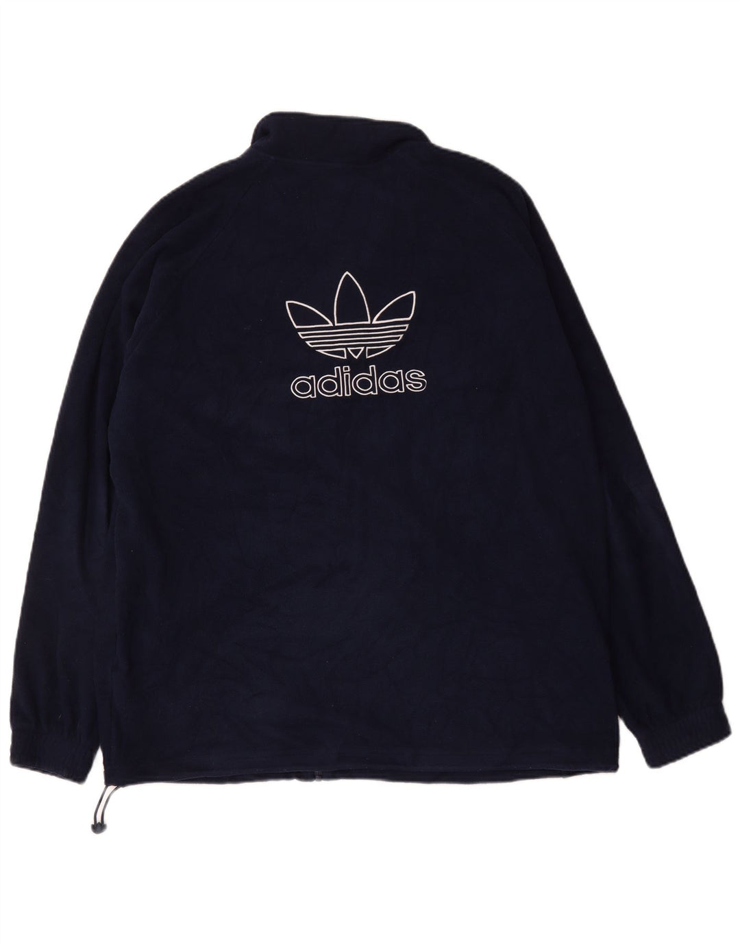ADIDAS Herre grafisk fleecejakke UK 42 XL Marineblå polyester