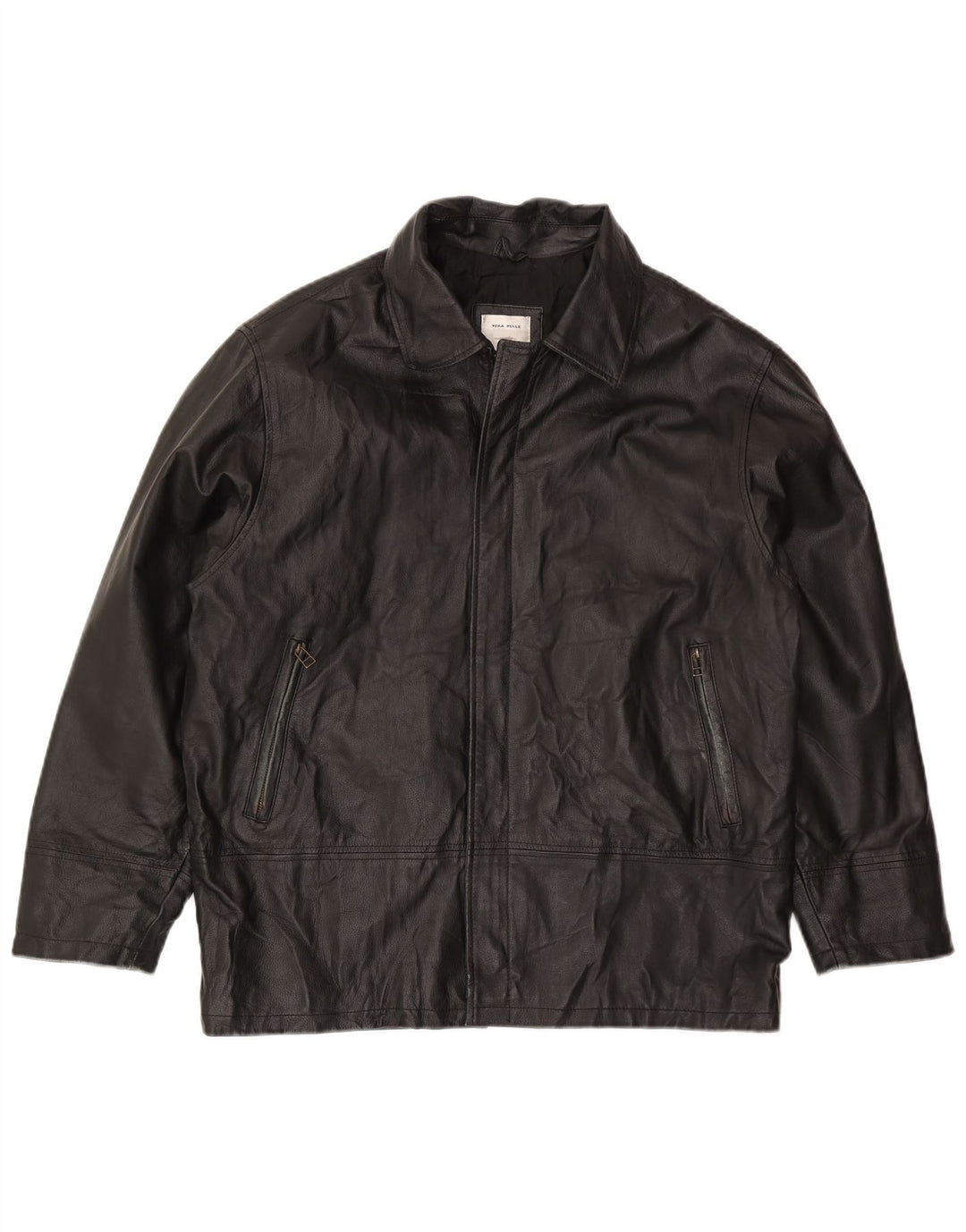 Conbipel Mens Leather Jacket IT 50 Large Black Leather