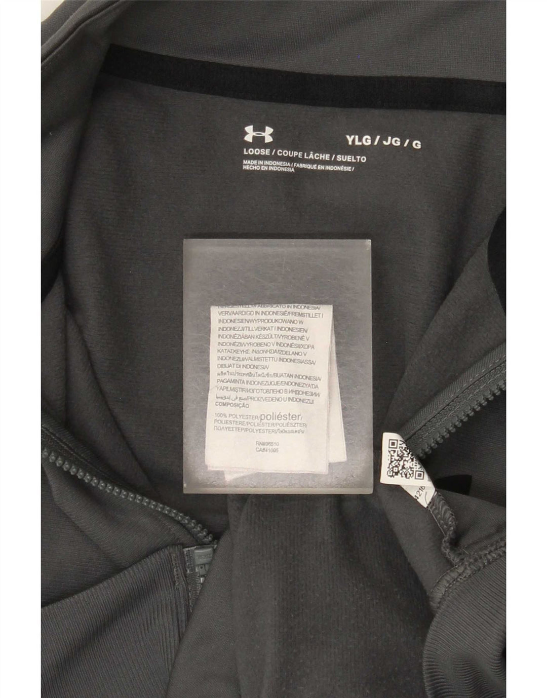 Under Armour Boys Tracksuit Top Jacket 11-12 Years Large Grey Colourblock
