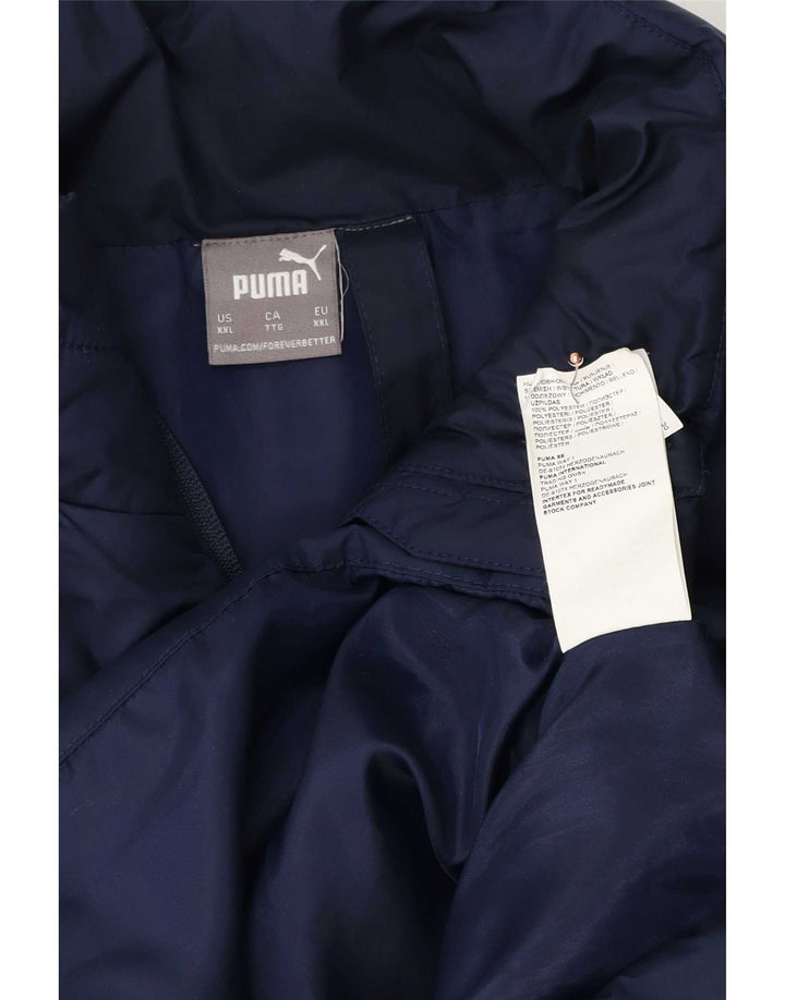 Puma Mens Padded Jacket UK 44 2XL Navy Blue Polyester