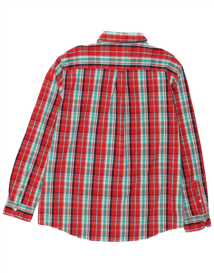 Chaps Chemise Stretch Regular Fit XL Rouge à Carreaux en Coton