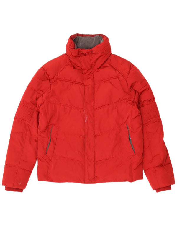 Zara Herre hættepolstret jakke UK 44 2XL Rød Polyester