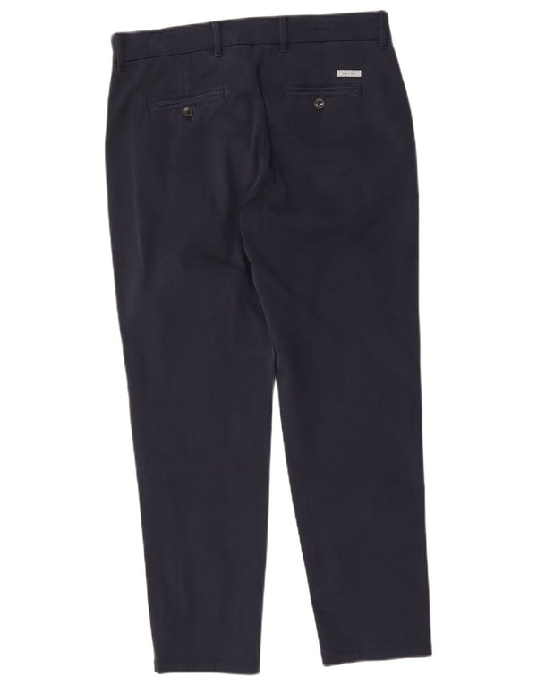 Calvin Klein Mens Slim Chino Trousers W31 L27 Navy Blue Cotton