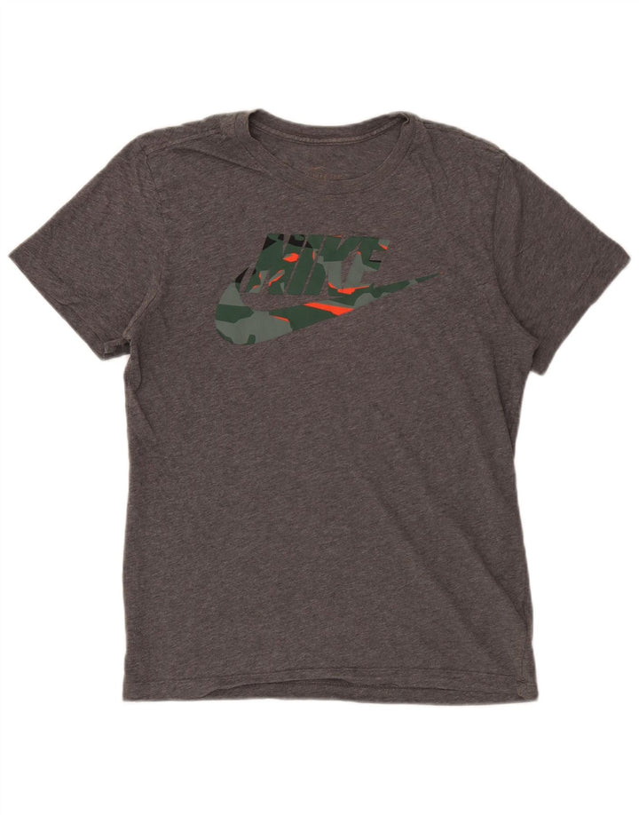 Nike Mens Dri Fit Graphic T-Shirt Top Small Grey Cotton