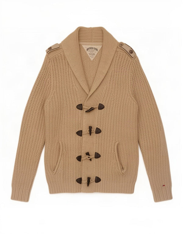 Maglione cardigan militare da uomo Tommy Hilfiger 2XL cotone beige