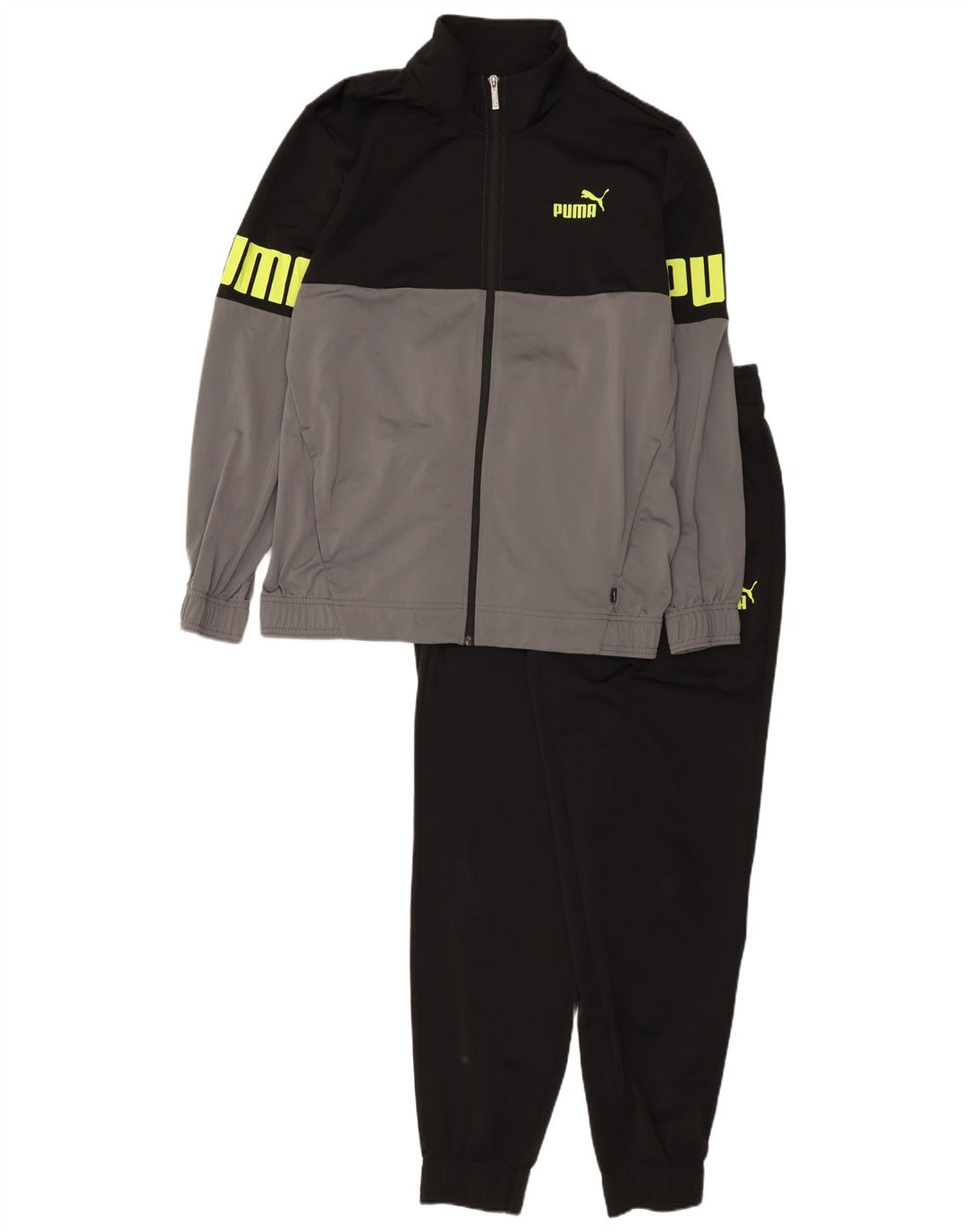 Мужской спортивный костюм PUMA с графическим рисунком, большой черный полиэстер с цветными блоками