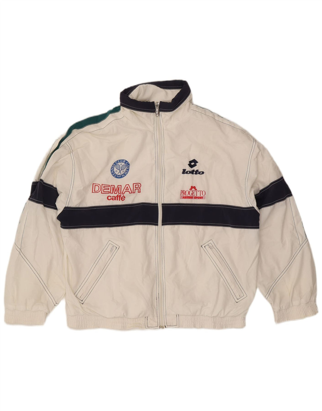 Lotto Mens Graphic Tracksuit Top Jacket XL White Colourblock Polyester