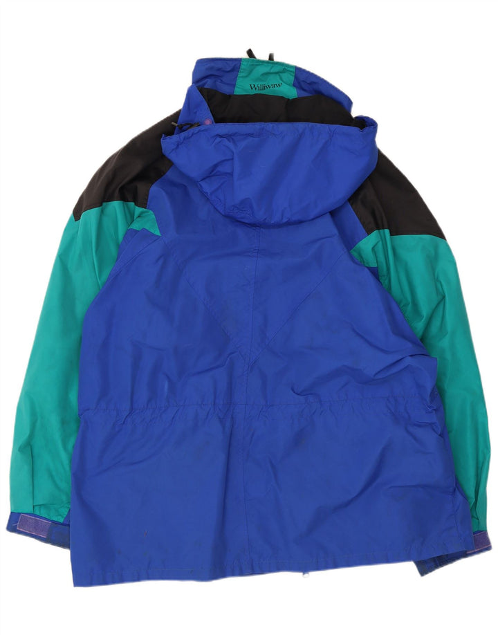 Columbia Mens Hooded Oversized Ski Jacket UK 38 Medium Blue Colourblock