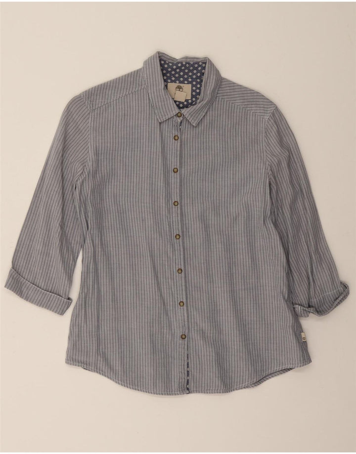 TIMBERLAND Womens Regular Fit 3/4 Sleeve Shirt EU 40 Medium Grey Striped Vintage Timberland and Second-Hand Timberland from Messina Hembry 