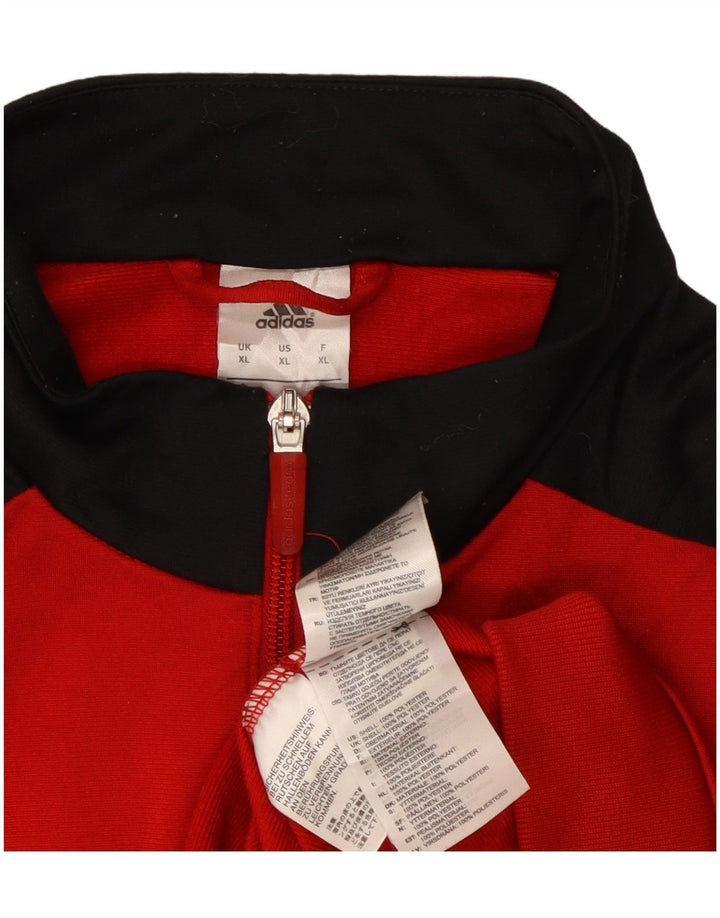 Adidas Mens Tracksuit Top Jacket XL Red Colourblock Polyester