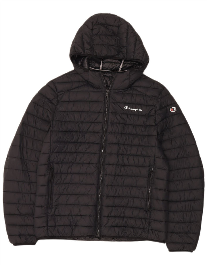 Giacca imbottita con cappuccio da uomo Champion UK 40 grande nera