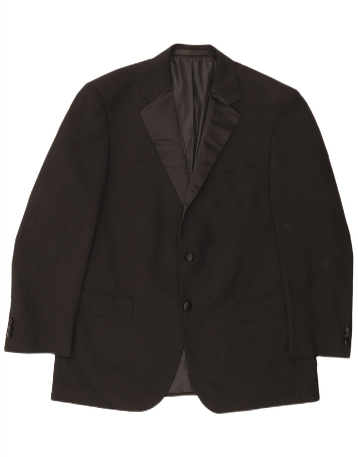 Marks & Spencer Mens 2 Button Blazer Jacket UK 38 Medium Black Polyester