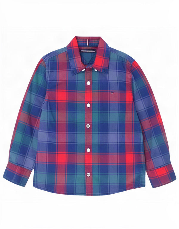 Tommy Hilfiger drenge flannelskjorte 3-4 år blå plaid bomuld
