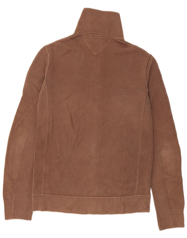 Tommy Hilfiger Mens Cardigan Sweater Medium Brown Cotton