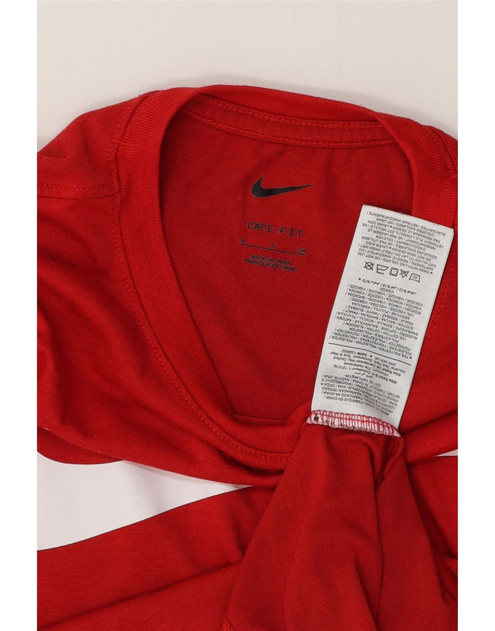 NIKE Herre Dri Fit grafisk T-shirt Top Lille rød polyester
