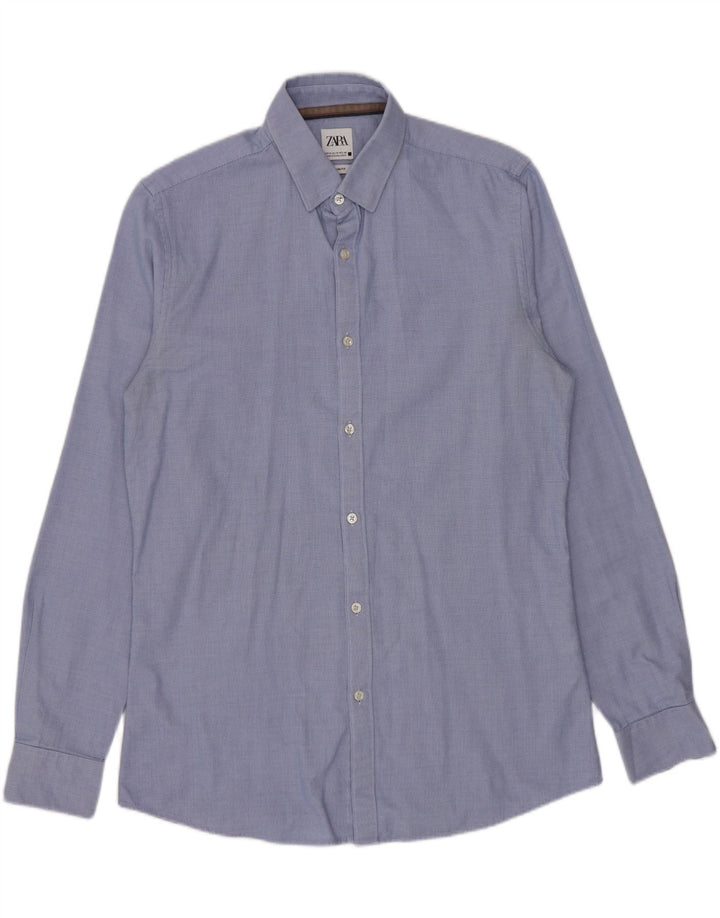 ZARA Mens Slim Fit Shirt Medium Blue Cotton