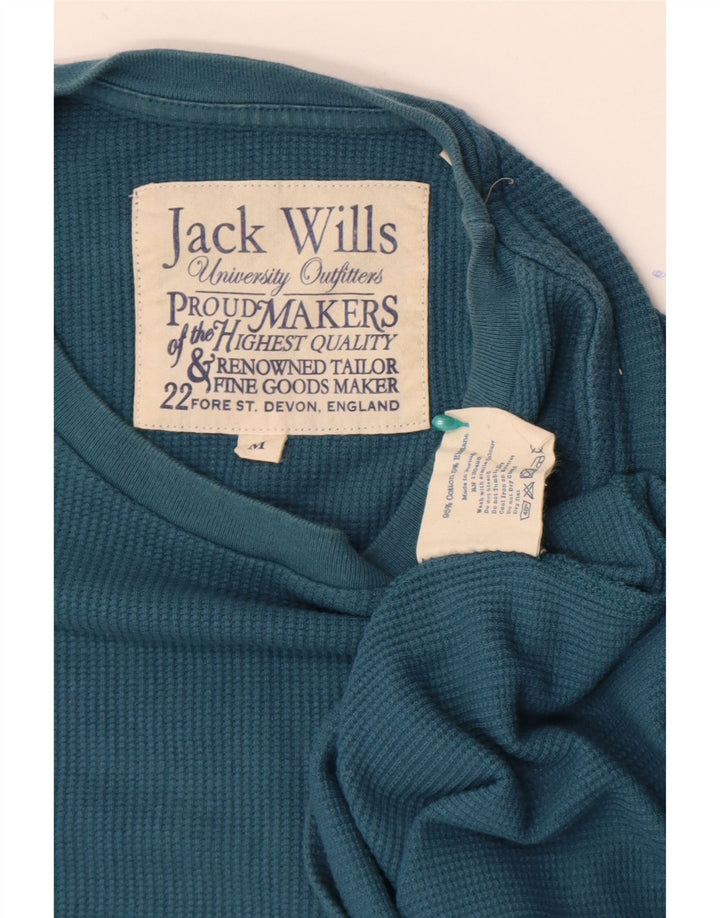 Jack Wills Top grafico da uomo a maniche lunghe in cotone blu medio
