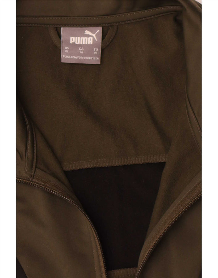 Puma Veste de survêtement pour homme XL Kaki Colourblock Polyester