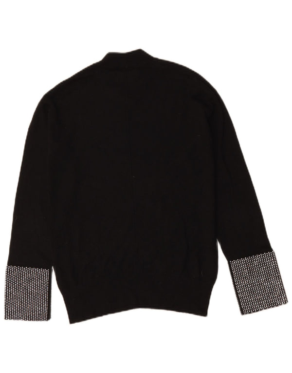 Pinko Womens Turtle Neck Jumper Sweater UK 12 Medium Black Geometric