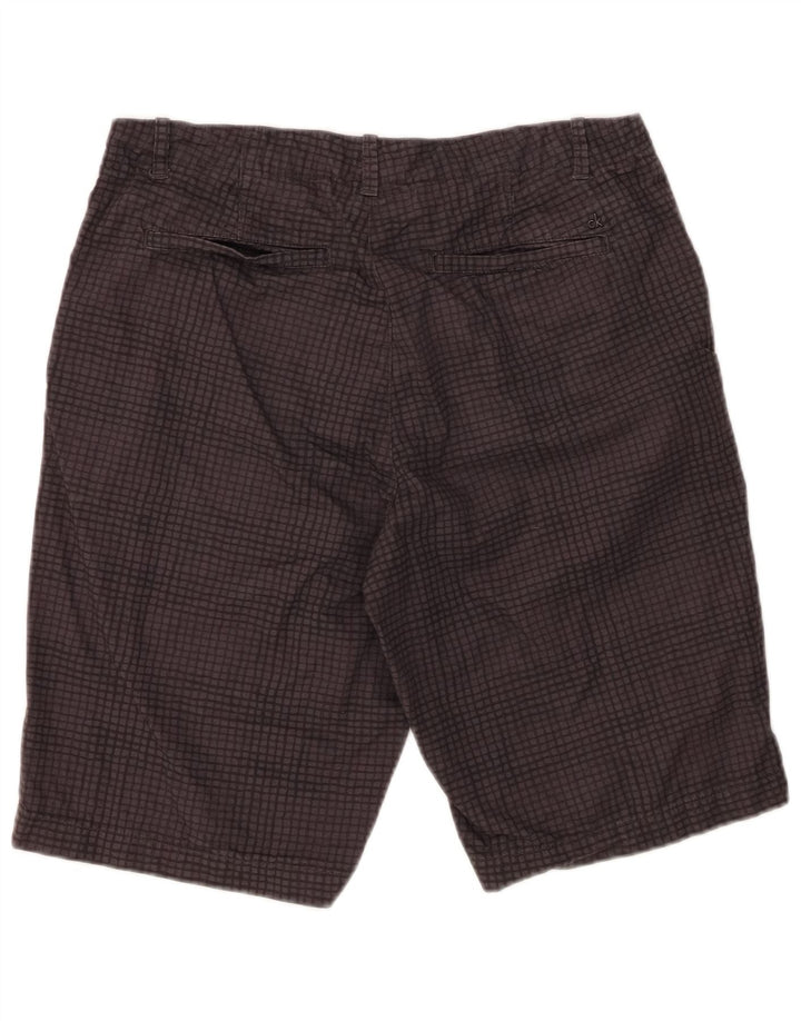 CALVIN KLEIN Mens Chino Shorts W30 Medium  Grey Check Cotton