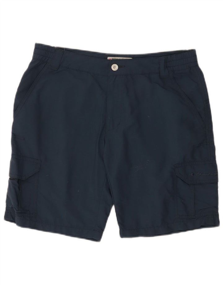 Pantaloni scurti cargo pentru femei THINK PINK W30 Medium Bleumarin