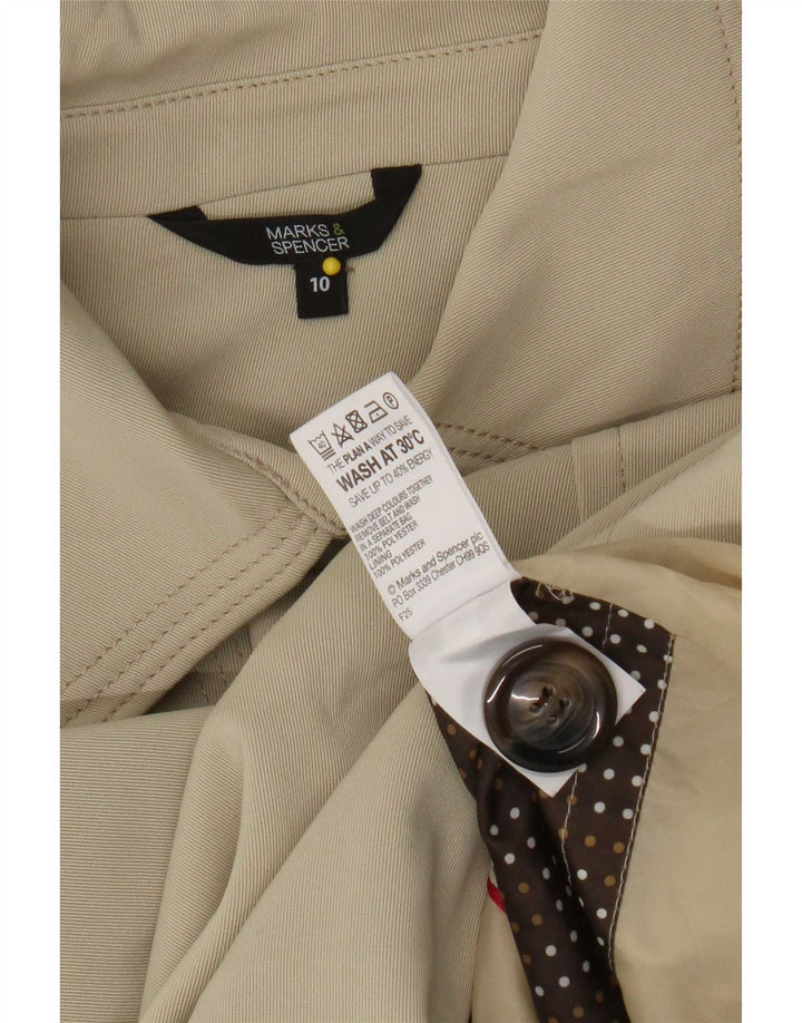 Marks & Spencer Gabardina extragrande para mujer UK 10 Small Beige Poliéster
