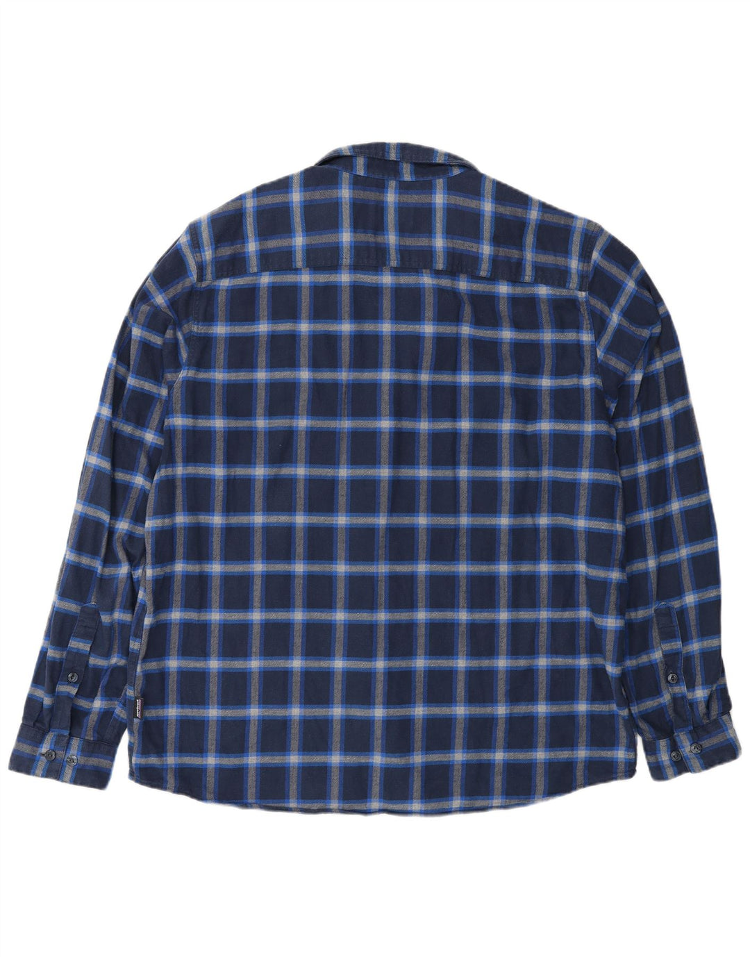 Patagonia Mens Flannel Shirt Large Blue Check Cotton
