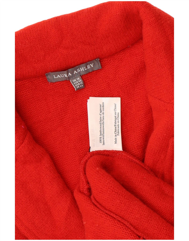 Laura Ashley Womens Cardigan Sweater UK 16 Large Red Wool
