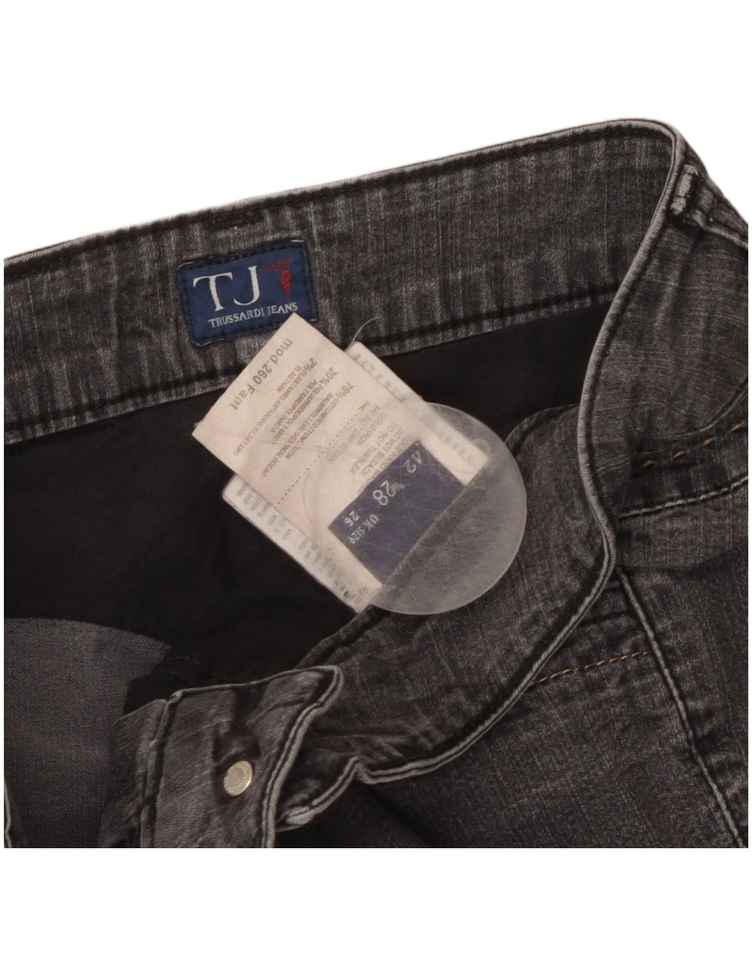 Trussardi Womens Slim Jeans W26 L28 Grey Cotton
