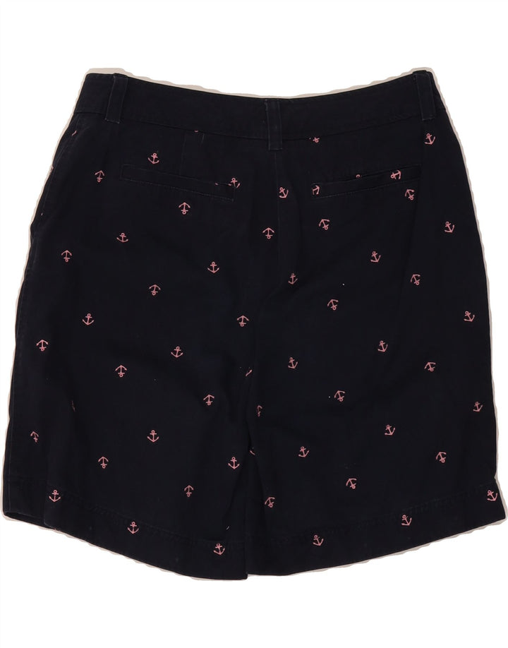 L.L.BEAN Womens Abstract Pattern Chino Shorts US 10 Large W32  Navy Blue Vintage L.L.Bean and Second-Hand L.L.Bean from Messina Hembry 